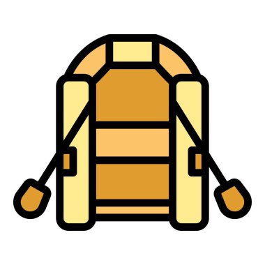 Nehir kauçuğu ikonu ana hat vektörü. İnsanlar seyahat eder. Eko doğa rengi düz