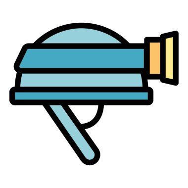 Dağ yolculuğu miğferi ikonu ana hat vektörü. Çevre turizmi. Aile renginde yürü