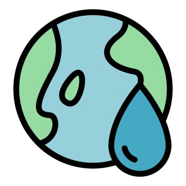 Su Dünya ikonu ana hatlarını koru. Temiz ekolojik düşüş. Ekonomi yemeği rengi düz