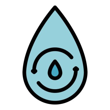 Su geri dönüşüm simgesi ana hat vektörü. Teslimatı temiz yap. Taze renk için.