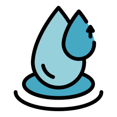 Su damlası ikon ana hatlarını kaydet. Temiz ekonomi. Ekoloji duş rengi düz