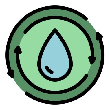 Su bakım ikonu ana hatları vektörünü bırakın. Ekonomiyi kurtar. Taze renk için.