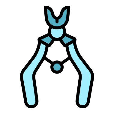 Çivi kesen ikon taslak vektörü. Köpek spa 'sı. Temizleme rengi düzleştiriliyor