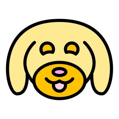 Hayvan otelinin ikon ana hatları vektörü. Köpek spa 'sı. Banyo duşu rengi düz