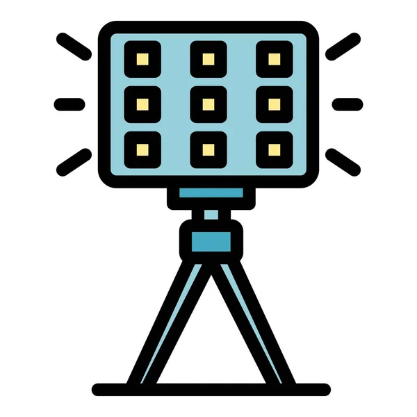 Led Light Icon Outline Vector Man Model Art Session Color — Stock Vector