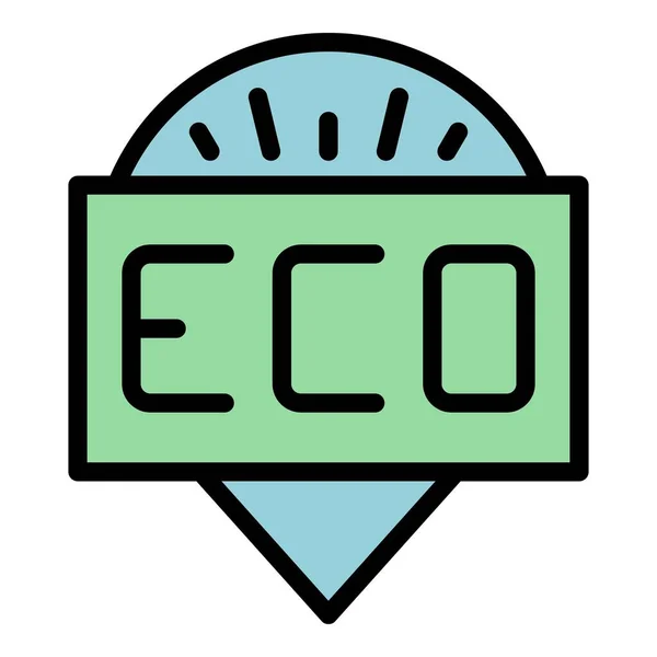 Eco Reizen Pictogram Contouren Vector Bosfamilie Ecologie Reis Kleur Plat — Stockvector