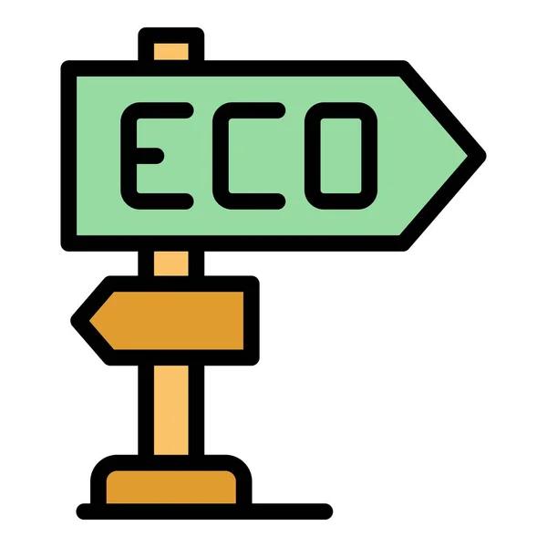 Ikona Kierunku Turystyki Ekologicznej Zarys Wektora Ludzie Podróżujący Spacer Las — Wektor stockowy