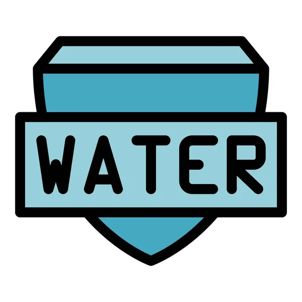 Zapisz Ikonę Wody Zarys Wektor Czysty Spadek Eco Prysznic Kolor — Wektor stockowy
