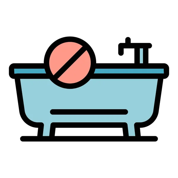 Salvar Ícone Banheira Água Contorno Vetor Queda Limpa Beber Cor —  Vetores de Stock