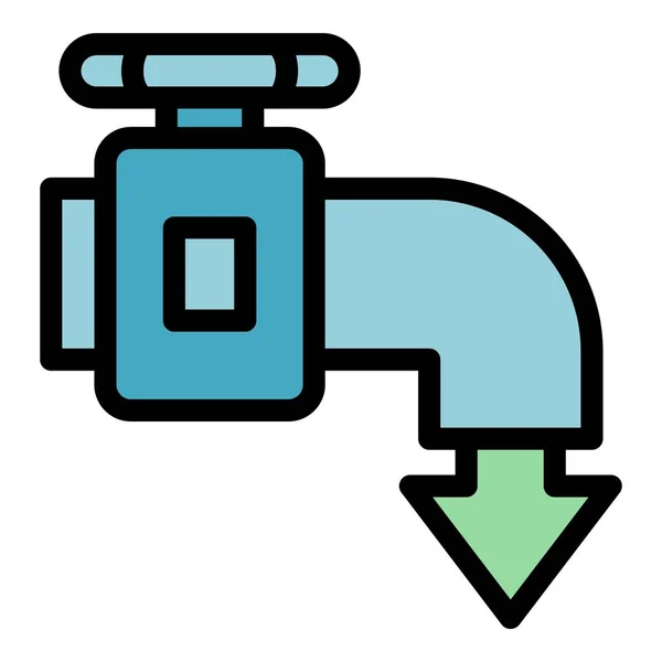 Пилить Водопроводный Кран Экокапля Цвет Напитка Уходу — стоковый вектор