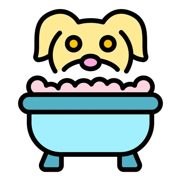 Vetor Contorno Ícone Banho Cachorro Vapor Spa Pet Chuveiro Lavar —  Vetores de Stock