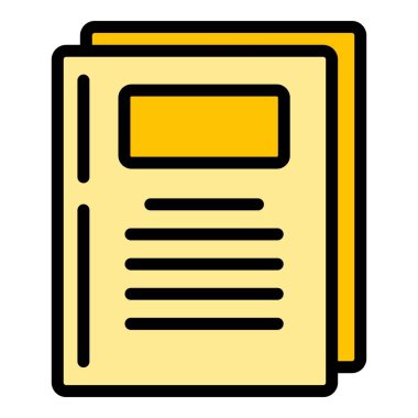 Ev ödevi defteri simgesi ana hatları vektörü. Çocuk okulu. Ev çocuğu rengi düz