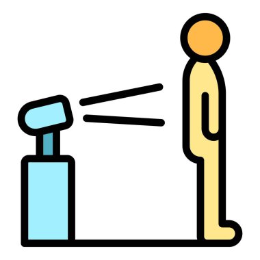 Sırt hidro masaj ikonu ana hat vektörü. Spa fizyoterapisi. Spa sağlık rengi düz