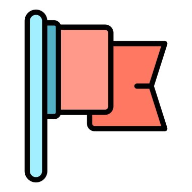 Promosyon bayrağı ana hatları vektörü. Çevrimiçi pazarlama. İndirim fiyatı rengi düz