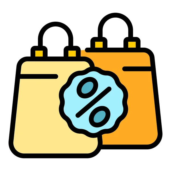 Sale Bags Icon Outline Vektor Online Öffentlichkeit Werbegeschenk Farbe Flach — Stockvektor