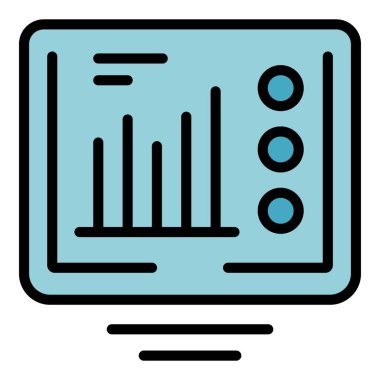 Çevrimiçi grafik taslak vektörü. Sınav testi. Okul eğitimi rengi düz