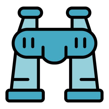 Dürbün simgesi ana hatlarını incele. Dava araştırması. Düz veri rengi öğren