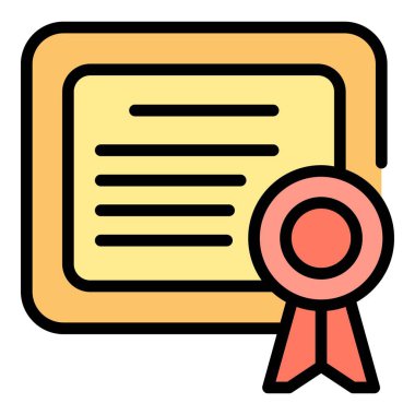 Diploma dosyası ana hatları vektörü. Araştırma yap. Başarı renk düz öğrenin