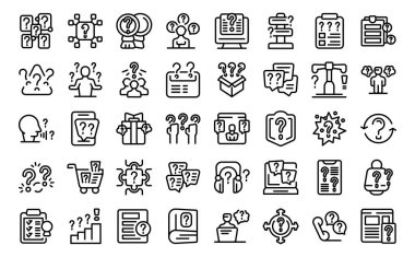 Soru simgeleri sormak ana hatları belirler. Sohbet. Anket çevrimiçi