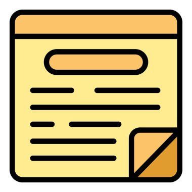 Web durum çalışma ikonu ana hatları vektörü. İş başarısı. Düz veri rengi öğren