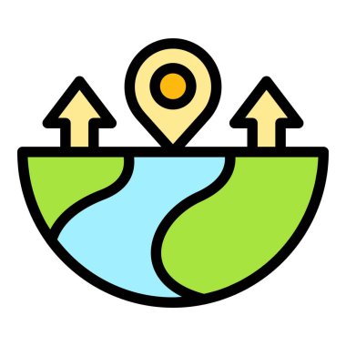 Dünya haritası ana hatları vektörü. Dünya çapında. Dünya turu rengi düz