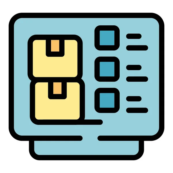 Monitor Control Product Icon Outline Vektor Digitales Management System Computer — Stockvektor