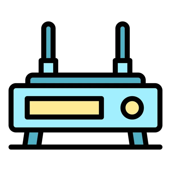 Icono Del Router Wifi Contorno Vector Almacenar Portátil Negocios Línea — Vector de stock