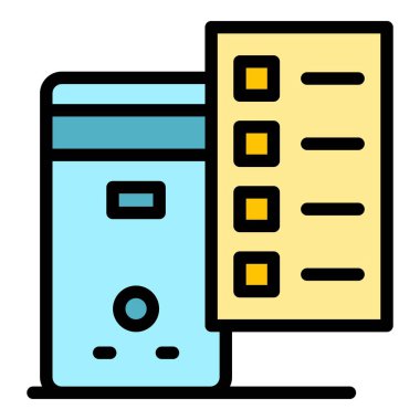 Mağaza perakende bilgisayar ikonu ana hatları vektörü. Dizüstü bilgisayarı sakla. Çevrimiçi iş rengi