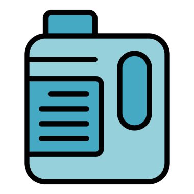 Temiz teneke kutu ikonu ana hatları vektörü. Profesyonel şirket. Ev servisi rengi düz