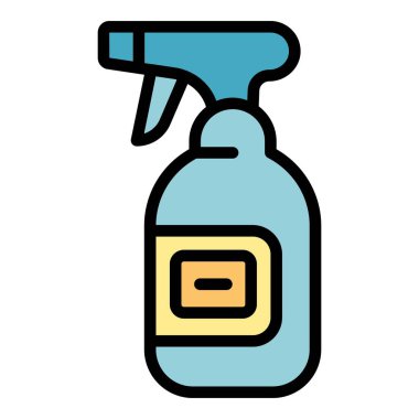 Temizleme sprey ikonu ana hatları vektörü. Ev servisi. Temiz rengi çalıştır