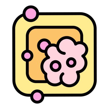 Mutfak bulaşık ikonu taslak vektörü. Ev temizliği. Temiz personel rengi düz