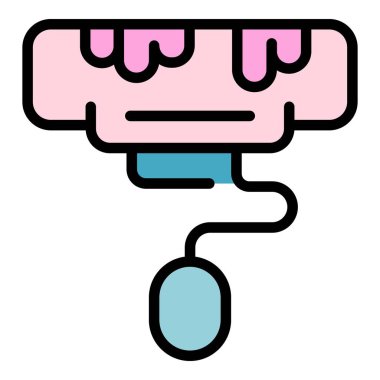 Klima temiz ikon ana hatları vektörü. Ev servisi. Ev ödevi rengi düz