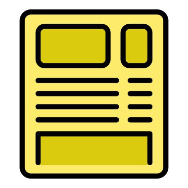 Gazete Kol ikonu ana hatları vektörü. Anahtar lider. Sosyal ortam rengi düz