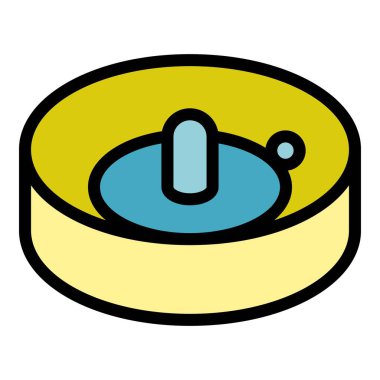 Kumarhane tekeri ikonu ana hat vektörü. Piyango çek. Kazanan ödül rengi düz