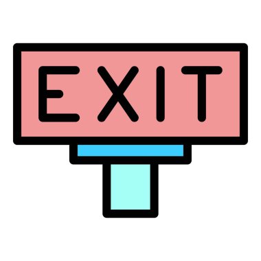 Çıkış simgesi çıkış çizgisi vektörü. Otopark. Trafik alanı rengi düz