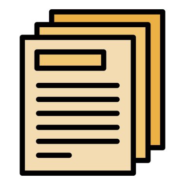 Kağıt ekran konferans ikonu ana hatları vektörü. Çevrimiçi giyin. Grup ofis rengi düz