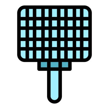 Izgara sapı ana hat vektörü. Yemek aşçısı. Ateş eti rengi düz