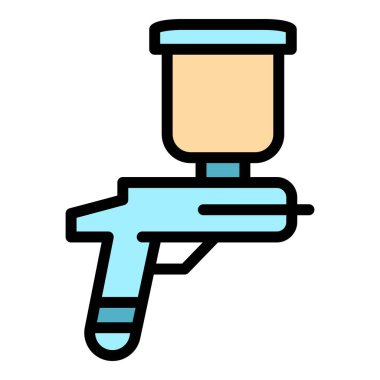 Boya tabancası ikonu ana hat vektörü. Hava püskürtücü. Otomatik gövde rengi düz