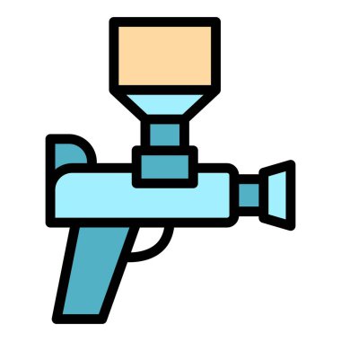 Spreyin ikonu ana hat vektörü. Boya tabancası. Sprey boyacı rengi düz