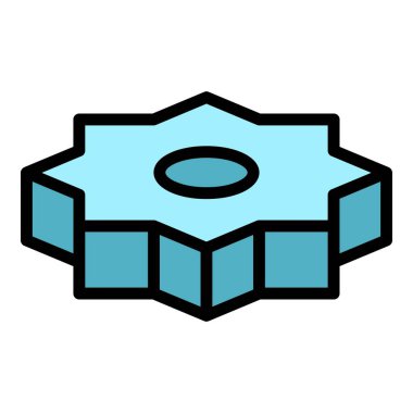 Vites tekeri simgesi ana hat vektörü. Araba lastiği. Lastik alaşımı rengi düz