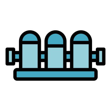 Boru simgesi ana hat vektörü dolduruluyor. Osmosis su filtresi. Bitki ekipmanı rengi düz