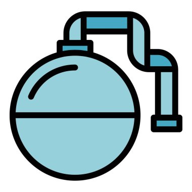 Ters osmoz ikonu ana hat vektörü. Su filtresi. Bitki filtresi rengi düz