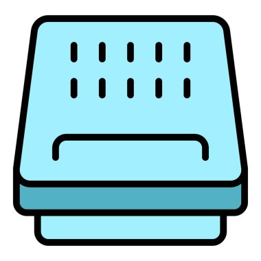 Yeni el kurutma ikonu ana hatları vektörü. Tuvalet sensörü. Otomatik sıcak renk düzlüğü