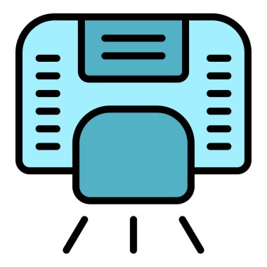 Otomatik kurutma simgesi ana hatları vektörü. El makinesi. Hava kuru rengi düz