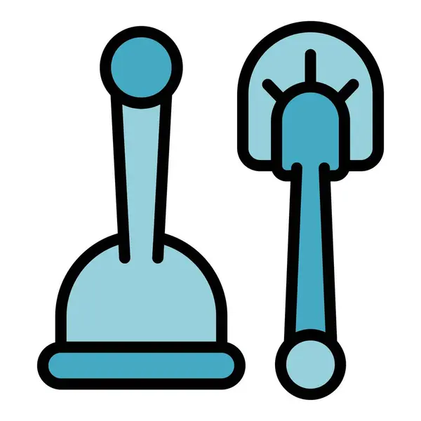Cleaning Toilet Brush Icon Outline Vector House Service Work Cleaner — Stock Vector