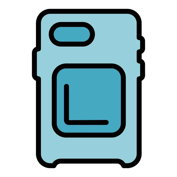 Handyhüllensymbol Umrissvektor Smartphone Hülle Farbe Des Glasgeräts Flach — Stockvektor