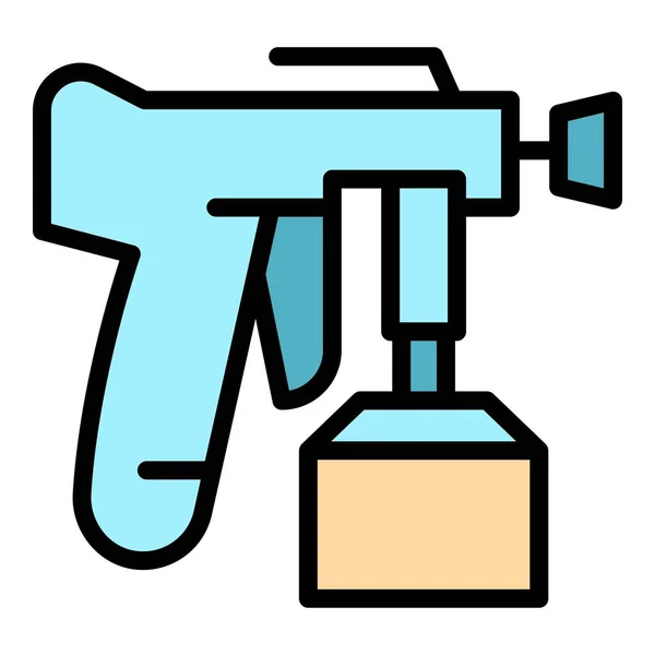 Pistol Painter Icon Outline Vector Car Auto Paint Gun Color — Stock Vector