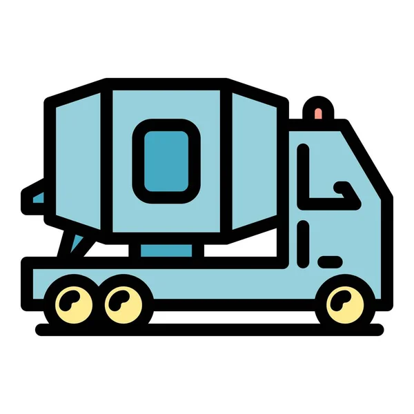 Concrete Mixer Truck Icon Outline Vector Mix Tool Cement Machine — Stock Vector