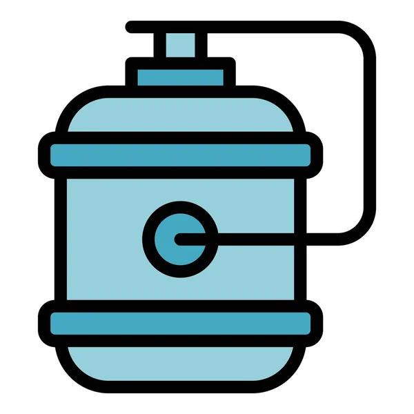 Tank Filter Symbol Umrissvektor Wassersystem Anlagenausstattung Farbe Flach — Stockvektor