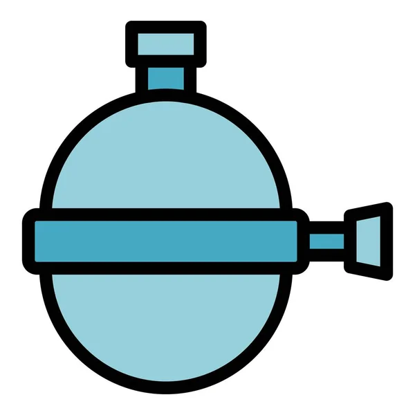Umkehrosmosesystem Umrissvektor Wasserfilter Anlagenausstattung Farbe Flach — Stockvektor